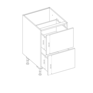 Kasattu Laatikostokaappi 2 laatikolla