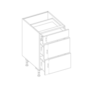 Kasattu Laatikostokaappi 3 laatikolla