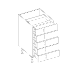 Kasattu Laatikostokaappi 5 laatikolla