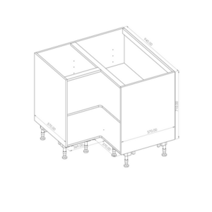 Kasattu sisäalakulmakaappi 710 kost.kest