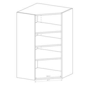 Kasattu sisäyläkulmakaappi 990x305, Viisto