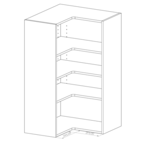 Kasattu sisäyläkulmakaappi 990x305, L-malli