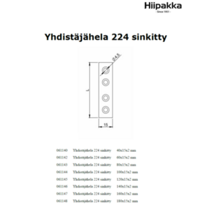 Yhdistäjähela 224 sinkitty