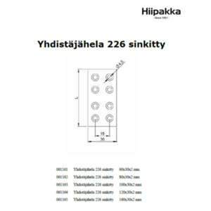 Yhdistäjähela 226 sinkitty