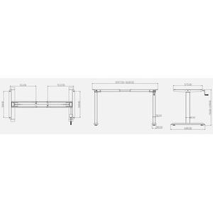 Veivattava säätöpöytä 2-jalkainen