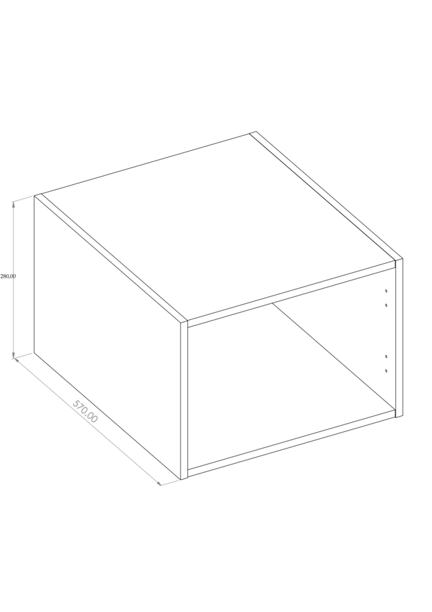 Kasattu yläkomero 280x570