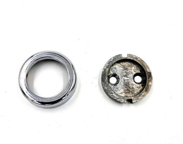Putken kannake piilomalli pyör. 303/25mm kromi